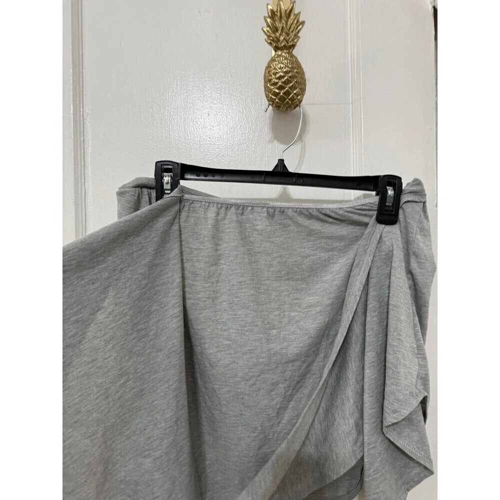 Gray Jersey Wrap Skirt Ballet Dance Yoga Cover-Up